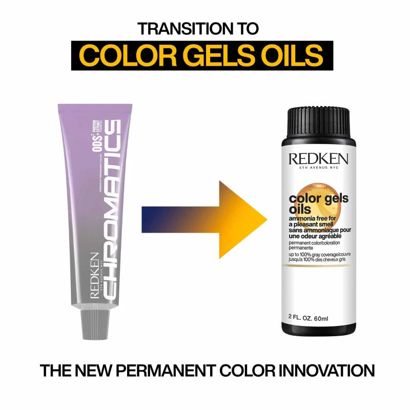 Redken Color Gels Oils Permanent Hair Color 60ml professional ammonia-free permanent salon hair colour with grey coverage