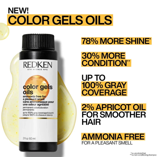 Redken Color Gels Oils Permanent Hair Color 60ml professional ammonia-free permanent salon hair colour with grey coverage