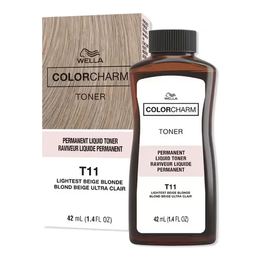 Wella Color Charm Toner T11 Lightest Beige Blonde liquid toner for neutral blonde hair