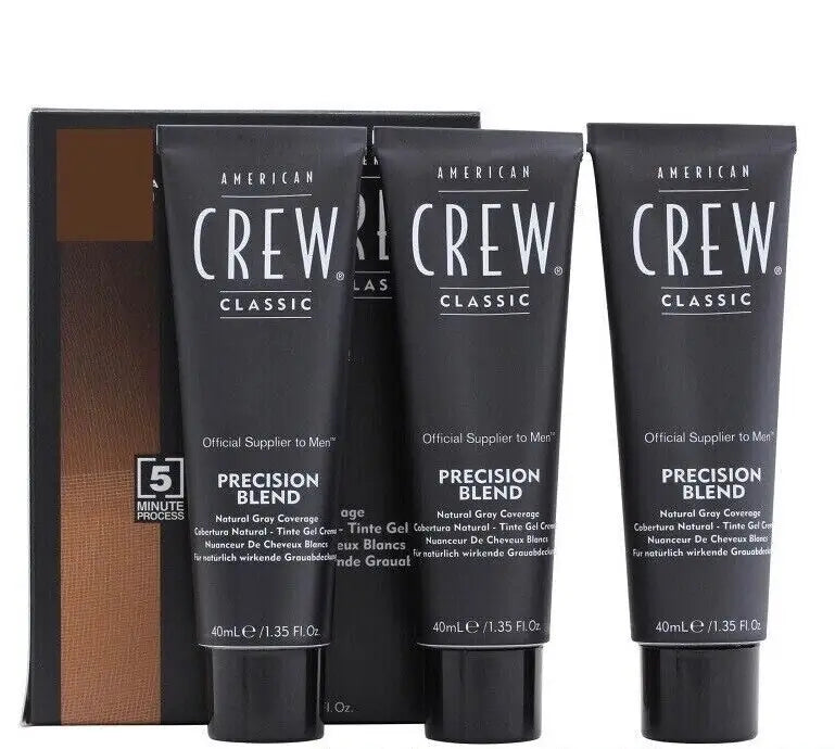 American Crew hair care products including Precision Blend and Precision