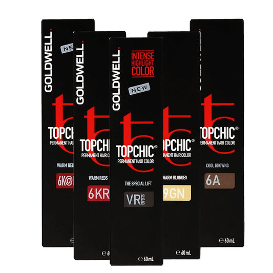 Goldwell Topchic Permanent Hair Colour 60ml Natural N Shades professional permanent hair dye with full grey coverage and long-lasting natural colour