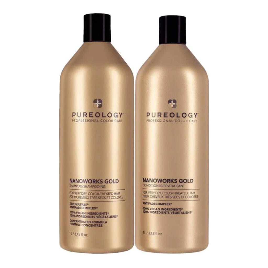 Duo Shampoing et Revitalisant Nanoworks Gold de Pureology 266 ml et 1000 ml