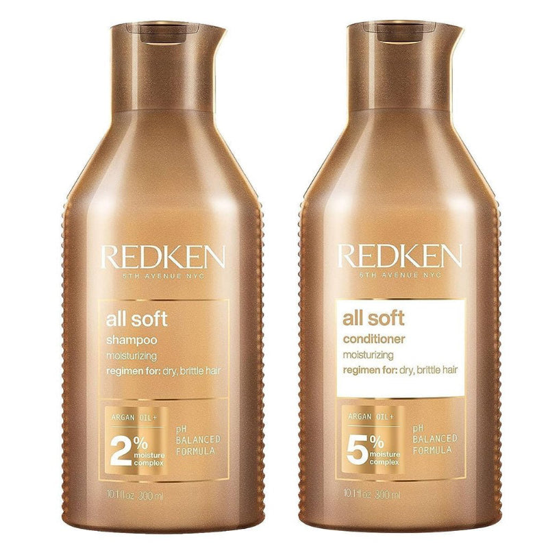 Redken All Soft Shampoo and Conditioner Duo 300ml for dry and brittle hair