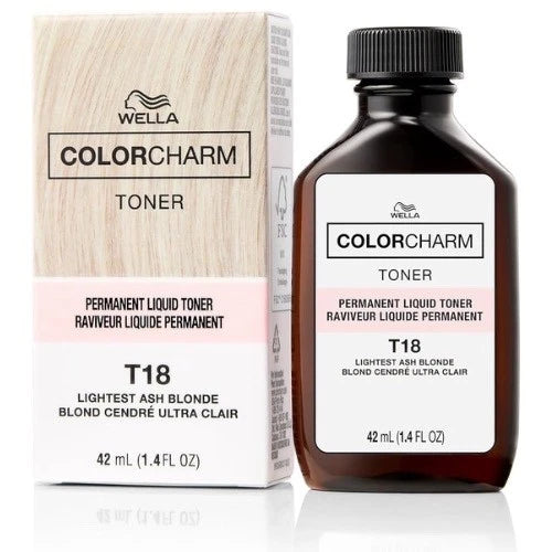 Wella Color Charm Toner T18 Lightest Ash Blonde liquid toner for platinum blonde hair