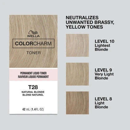Wella Color Charm Toner T28 Natural Blonde liquid toner for natural blonde finish